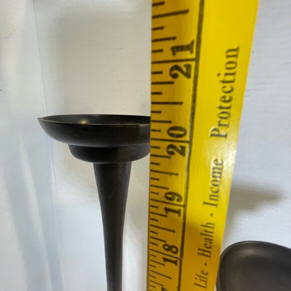 Set Of 3 Black Cast Iron Pottery Barn Candle Holders - Picture 6 of 12